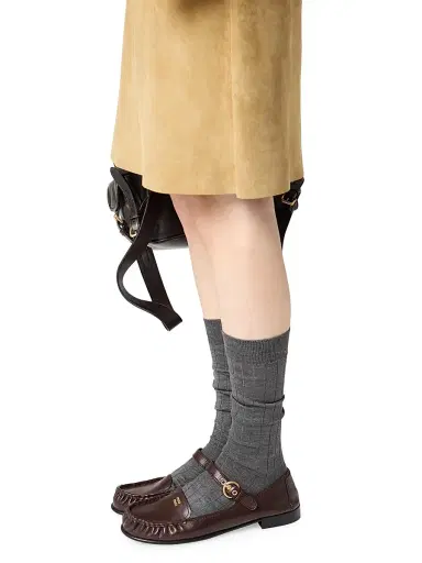 Miu Miu Women's Leather Loafers with Strap | Thumbnail 5