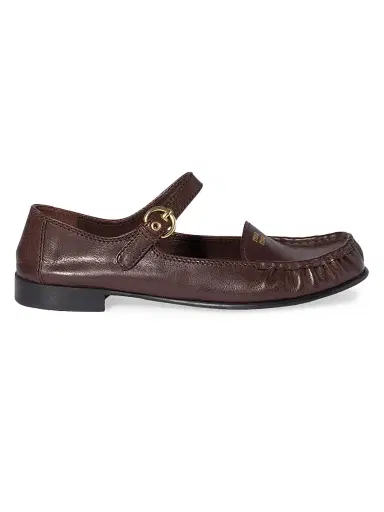 Miu Miu Women's Leather Loafers with Strap | Thumbnail 1