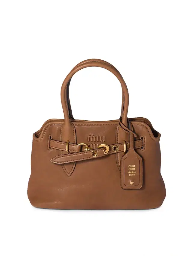 Miu Miu Women's Aventure Nappa Leather Top Handle Bag - Brown