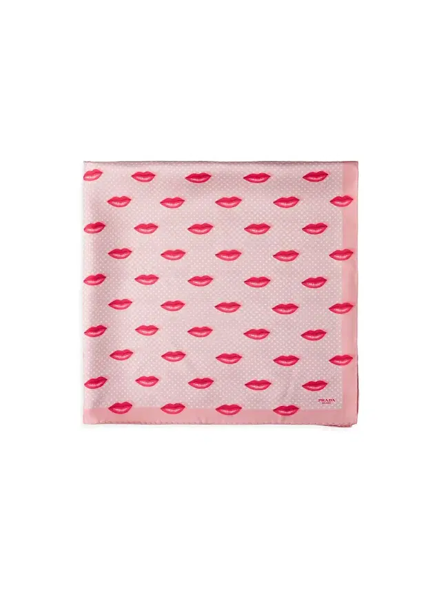 Prada Women's Printed Silk Twill Scarf, 90 X 90 Cm - Pink