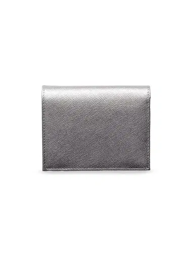 Prada Women's Small Saffiano Leather Wallet - Silver | Thumbnail 2 Prada Women's Small Saffiano Leather Wallet - Silver | Thumbnail 2