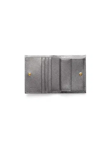 Prada Women's Small Saffiano Leather Wallet - Silver | Thumbnail 4 Prada Women's Small Saffiano Leather Wallet - Silver | Thumbnail 4