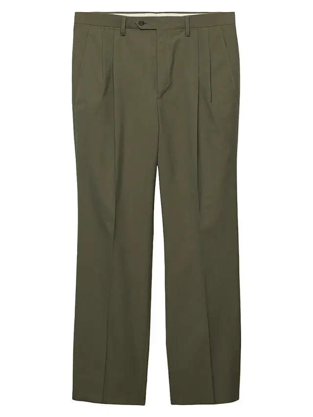 Men's Wide-Leg Wool Pants - Green