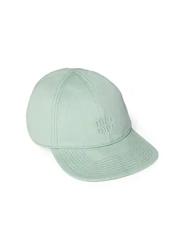 Miu Miu Women's Drill Baseball Cap - Green - Size Large | Thumbnail 1 Miu Miu Women's Drill Baseball Cap - Green - Size Large | Thumbnail 1