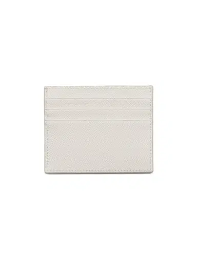 Prada Women's Saffiano Leather Card Holder - Ivory | Thumbnail 2 Prada Women's Saffiano Leather Card Holder - Ivory | Thumbnail 2
