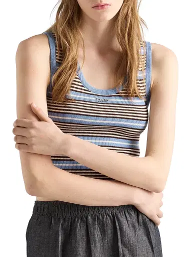 Prada Women's Cotton Knit Tank Top | Thumbnail 2