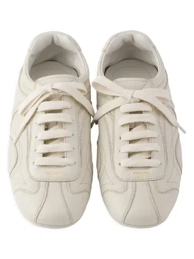 Prada Women's Montecarlo Nappa Leather Sneakers - Beige Khaki - Size 5 | Thumbnail 2 Prada Women's Montecarlo Nappa Leather Sneakers - Beige Khaki - Size 5 | Thumbnail 2