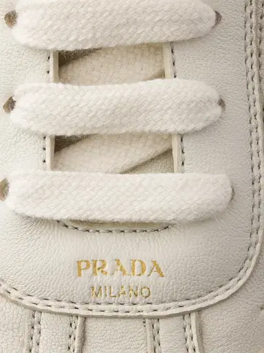 Prada Women's Montecarlo Nappa Leather Sneakers - Beige Khaki - Size 5 | Thumbnail 5 Prada Women's Montecarlo Nappa Leather Sneakers - Beige Khaki - Size 5 | Thumbnail 5