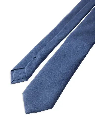 Prada Men's Silk and Linen Tie - Blue | Thumbnail 3