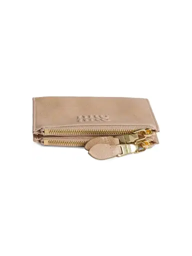 Miu Miu Women's Small Nappa Leather Wallet - Beige Khaki | Thumbnail 4