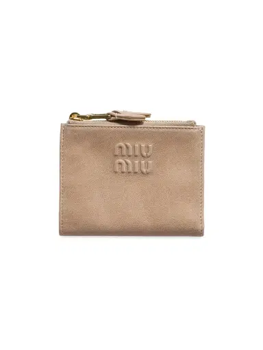 Miu Miu Women's Small Nappa Leather Wallet - Beige Khaki | Thumbnail 1