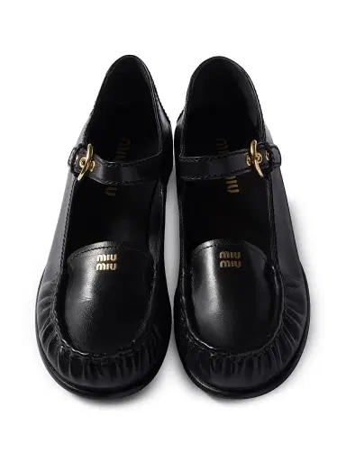 Miu Miu Women's Leather Loafers with Strap - Black - Size 8.5 | Thumbnail 2 Miu Miu Women's Leather Loafers with Strap - Black - Size 8.5 | Thumbnail 2
