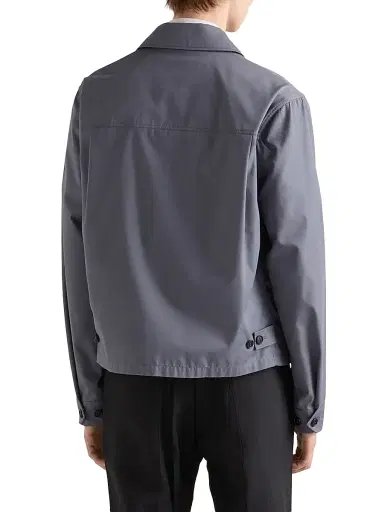 Prada Men's Technical Cotton Zipper Blouson Jacket - Grey - Size 50 | Thumbnail 3 Prada Men's Technical Cotton Zipper Blouson Jacket - Grey - Size 50 | Thumbnail 3