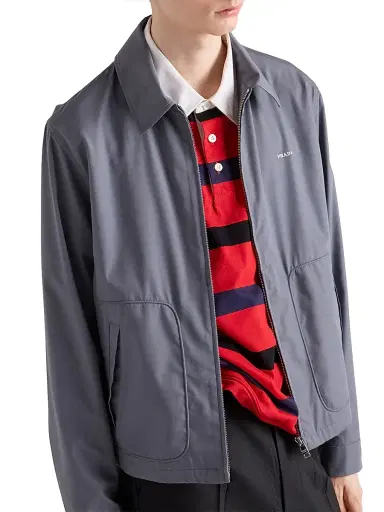 Prada Men's Technical Cotton Zipper Blouson Jacket - Grey - Size 50 | Thumbnail 4 Prada Men's Technical Cotton Zipper Blouson Jacket - Grey - Size 50 | Thumbnail 4