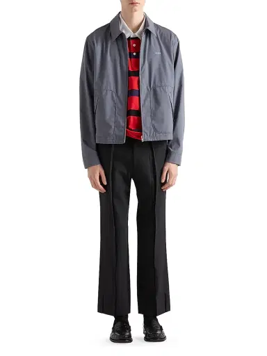 Prada Men's Technical Cotton Zipper Blouson Jacket - Grey - Size 50 | Thumbnail 7 Prada Men's Technical Cotton Zipper Blouson Jacket - Grey - Size 50 | Thumbnail 7