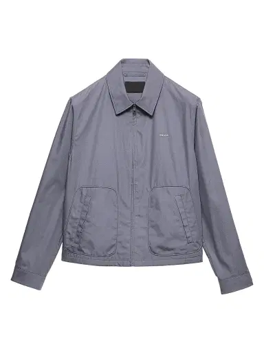 Prada Men's Technical Cotton Zipper Blouson Jacket - Grey - Size 50 | Thumbnail 1 Prada Men's Technical Cotton Zipper Blouson Jacket - Grey - Size 50 | Thumbnail 1