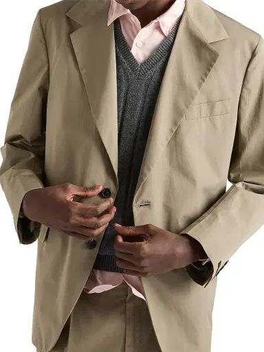 Prada Men's Single-breasted Cotton Jacket - Light Brown - Size 42 | Thumbnail 4