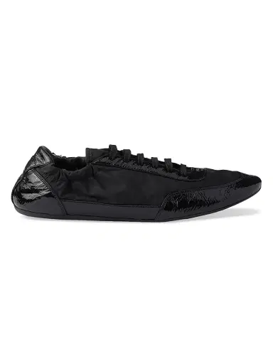 Prada Women's Collapse Re-Nylon and Leather Sneakers - Black | Thumbnail 1