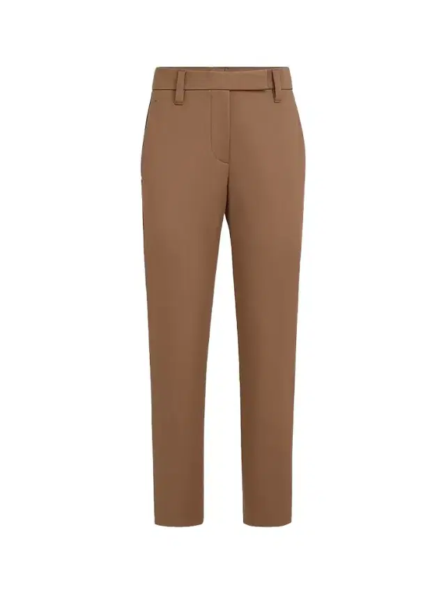 Brunello Cucinelli Women's Stretch Cotton Cover Slim Fit Trousers - Brown