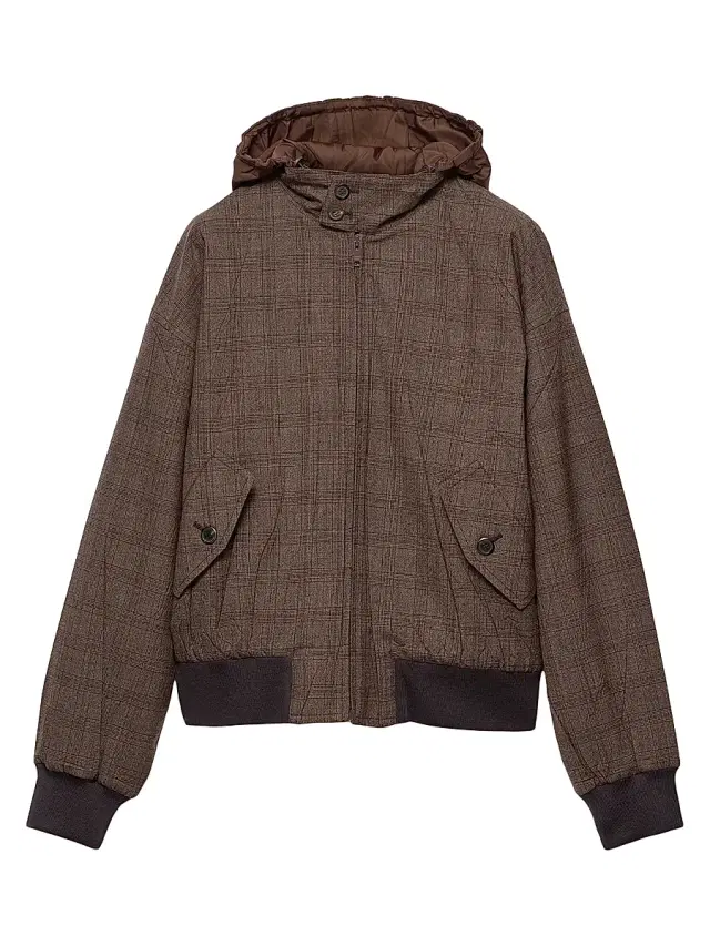 Men's Hooded Wool Jacket - Brown
