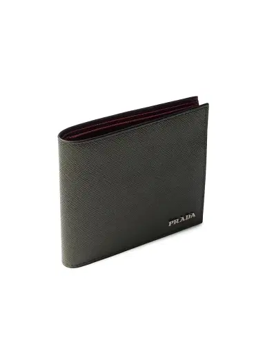 Prada Men's Saffiano Leather Wallet - Green | Thumbnail 4 Prada Men's Saffiano Leather Wallet - Green | Thumbnail 4