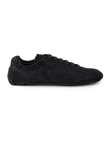 Prada Women's Montecarlo Re-Edition 2005 Suede and Mesh Sneakers - Black | Thumbnail 1 Prada Women's Montecarlo Re-Edition 2005 Suede and Mesh Sneakers - Black | Thumbnail 1