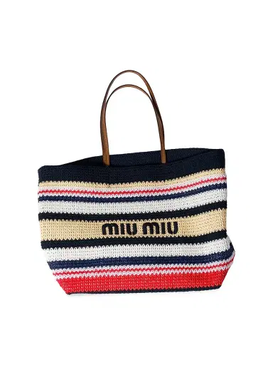 Miu Miu Women's Raffia-Effect Woven Shoulder Bag | Thumbnail 4 Miu Miu Women's Raffia-Effect Woven Shoulder Bag | Thumbnail 4