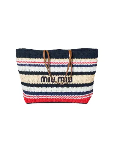 Miu Miu Women's Raffia-Effect Woven Shoulder Bag | Thumbnail 1 Miu Miu Women's Raffia-Effect Woven Shoulder Bag | Thumbnail 1
