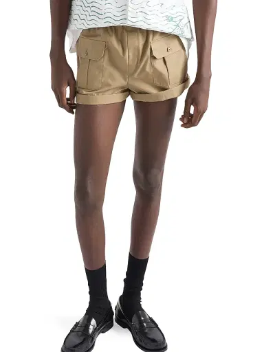 Prada Men's Cotton Poplin Bermuda Shorts - Beige Khaki | Thumbnail 2