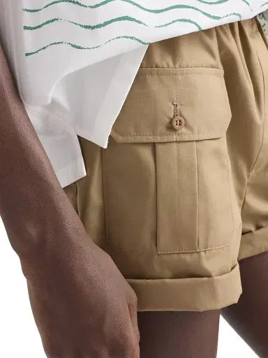 Prada Men's Cotton Poplin Bermuda Shorts - Beige Khaki | Thumbnail 4