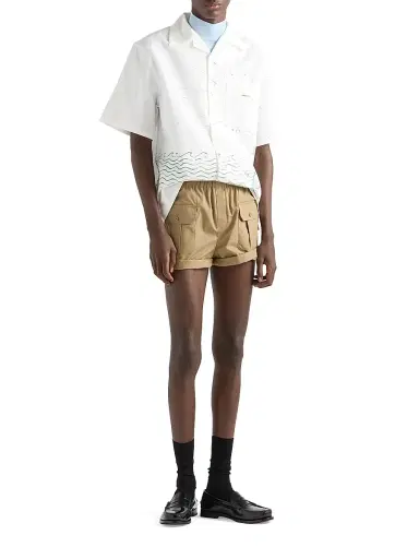 Prada Men's Cotton Poplin Bermuda Shorts - Beige Khaki | Thumbnail 5