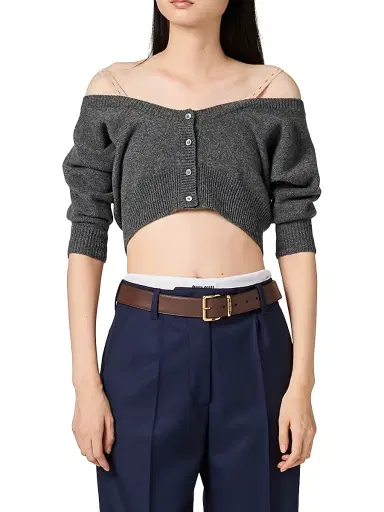Miu Miu Women's Cashmere Cardigan - Grey - Size 4 | Thumbnail 2