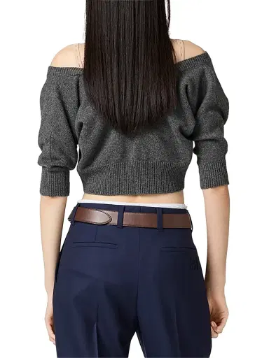 Miu Miu Women's Cashmere Cardigan - Grey - Size 4 | Thumbnail 3