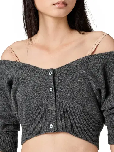 Miu Miu Women's Cashmere Cardigan - Grey - Size 4 | Thumbnail 4