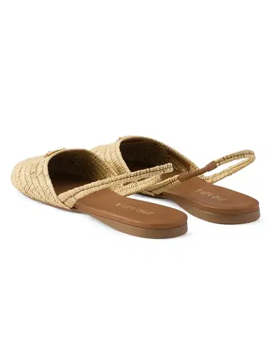 Prada Women's Crochet Slingback Ballerinas - Beige Khaki - Size 10 | Thumbnail 3