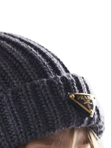 Prada Women's Wool Beanie - Grey - Size Small | Thumbnail 2