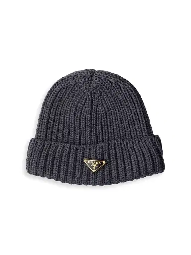 Prada Women's Wool Beanie - Grey - Size Small | Thumbnail 1