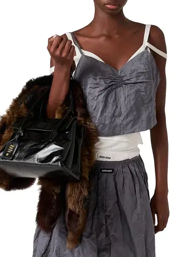 Miu Miu Women's Duchesse Top - Grey - Size 0 | Thumbnail 2 Miu Miu Women's Duchesse Top - Grey - Size 0 | Thumbnail 2