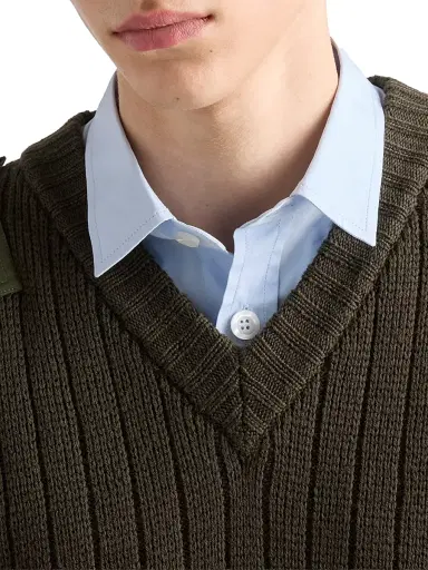 Prada Men's Cotton Shirt - Blue | Thumbnail 4 Prada Men's Cotton Shirt - Blue | Thumbnail 4