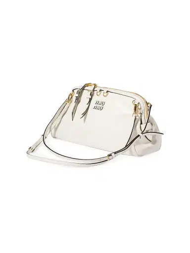 Miu Miu Women's Caprice Shiny Leather Shoulder Bag - White | Thumbnail 2 Miu Miu Women's Caprice Shiny Leather Shoulder Bag - White | Thumbnail 2