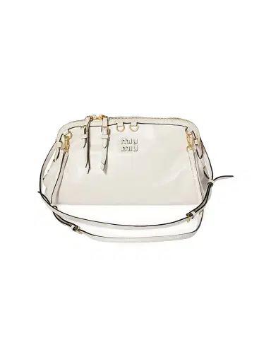 Miu Miu Women's Caprice Shiny Leather Shoulder Bag - White | Thumbnail 1 Miu Miu Women's Caprice Shiny Leather Shoulder Bag - White | Thumbnail 1