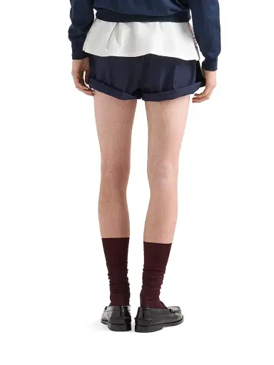 Prada Men's Cotton Poplin Bermuda Shorts - Navy Blue | Thumbnail 4