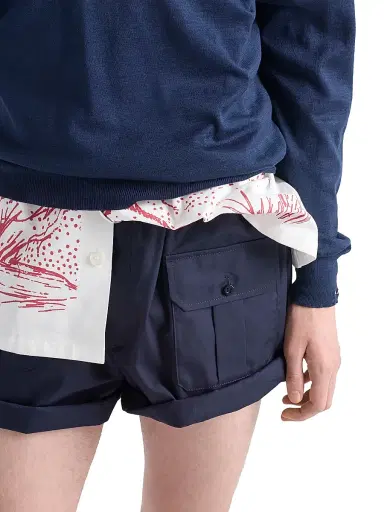 Prada Men's Cotton Poplin Bermuda Shorts - Navy Blue | Thumbnail 5