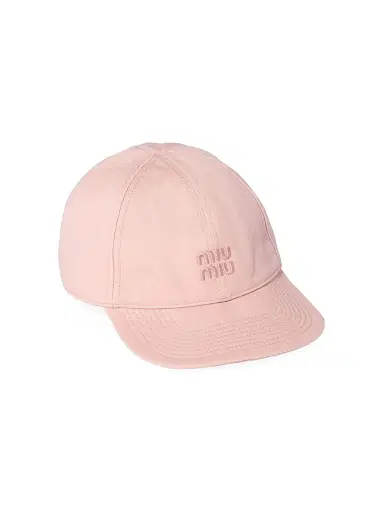 Miu Miu Women's Drill Baseball Cap - Pink - Size Medium | Thumbnail 1 Miu Miu Women's Drill Baseball Cap - Pink - Size Medium | Thumbnail 1