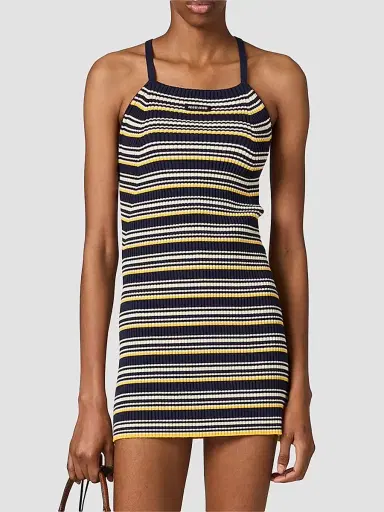 Miu Miu Women's Cotton Knit Mini Dress | Thumbnail 2 Miu Miu Women's Cotton Knit Mini Dress | Thumbnail 2