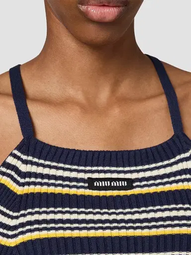 Miu Miu Women's Cotton Knit Mini Dress | Thumbnail 5 Miu Miu Women's Cotton Knit Mini Dress | Thumbnail 5