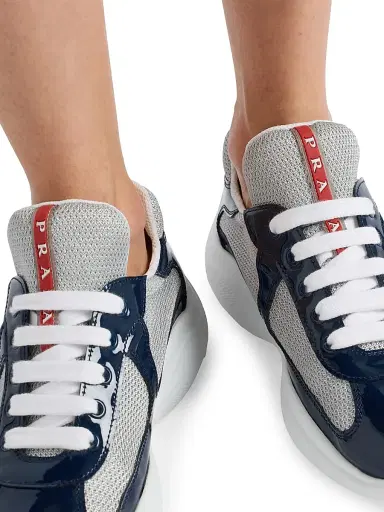 Prada Women's America's Cup Biker Fabric Sneakers - Navy - Size 5.5 | Thumbnail 2