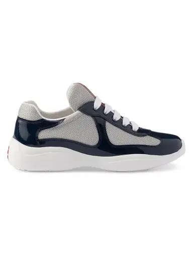 Prada Women's America's Cup Biker Fabric Sneakers - Navy - Size 5.5 | Thumbnail 1