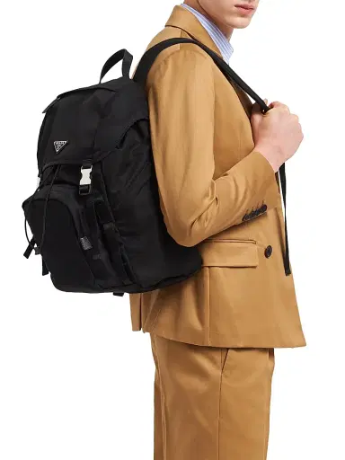 Prada Men's Re-Nylon and Saffiano Leather Backpack | Thumbnail 2 Prada Men's Re-Nylon and Saffiano Leather Backpack | Thumbnail 2