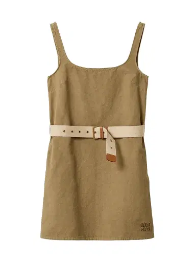 Miu Miu Women's Old Gabardine Mini-Dress - Beige Khaki - Size 4 | Thumbnail 1